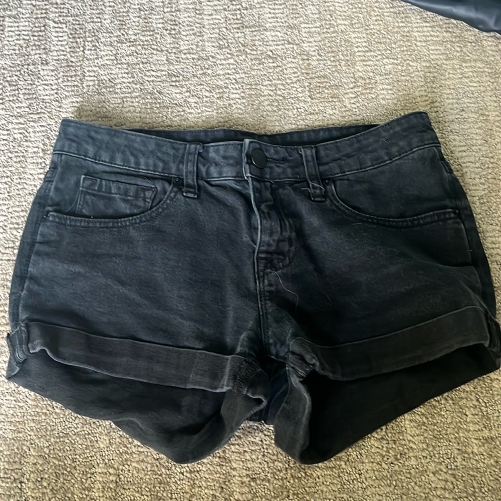 Black jean shorts